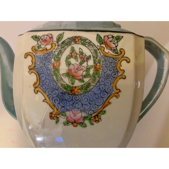 Vintage Fine China Sugar Bowl Made‎ in Japan  Rose Gold Flaw Chip On Spout - Picture 1 of 9